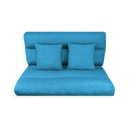 Imagen de Cojines para bancos de madera y sofá de palets azul desenfundable