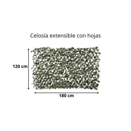 Imagen de Celosía Extensible de Mimbre con Hojas 120x180 cm.