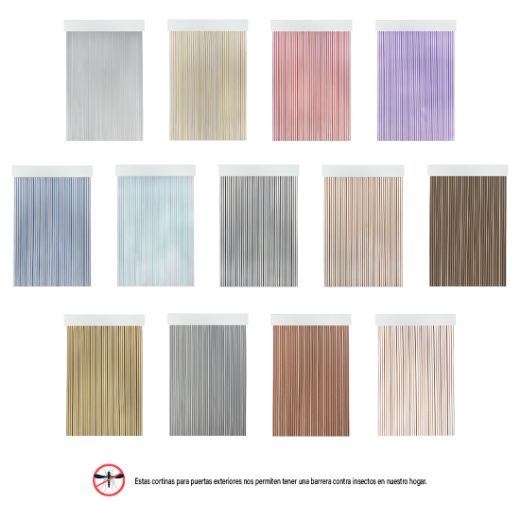Imagen de Cortinas mosquitera para porche con tiras de PVC color cristal