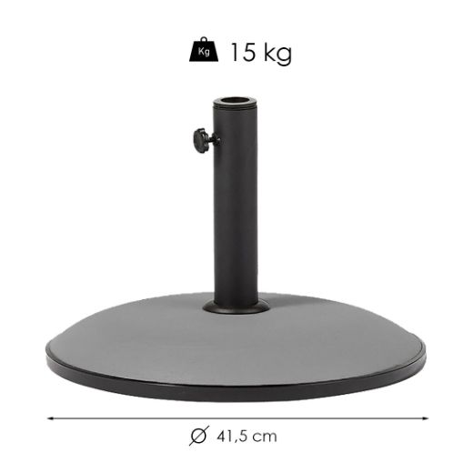 Imagen de Base de Sombrilla Ajustable Cemento Gris de 15kg 41,5 cm Diámetro 