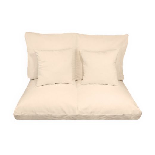 Imagen de Cojines para palets chill out como sofa beige 2 plazas desenfundable