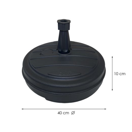 Imagen de Base de Sombrilla Rellenable de 13 litros  40cm ø Negro