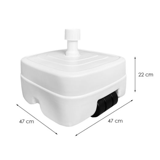 Imagen de Base de Sombrilla Rellenable 45 litros 47x47x22 cm Blanco