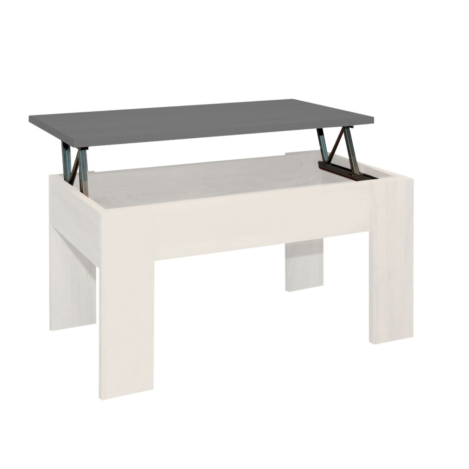 Imagen de Mesa de Centro Elevable 46x90x50 cm Blanco Piedra