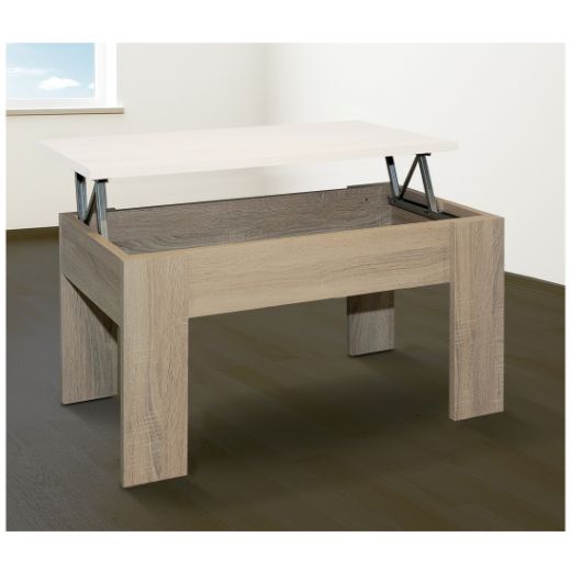 Imagen de Mesa de Centro Elevable 46x90x50 cm Blanco Cambria