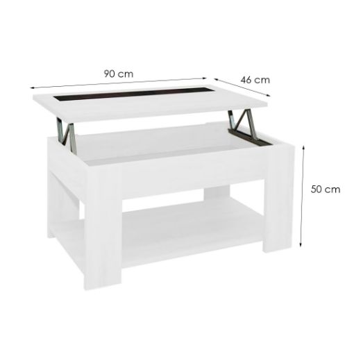 Imagen de Mesa de Centro Elevable 46x90x50 cm Blanco Agueda