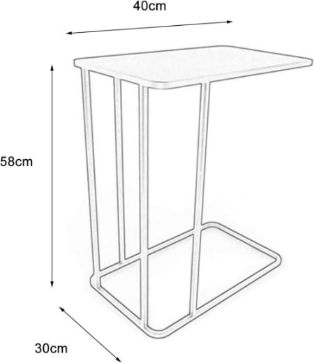 Imagen de Mesa Auxiliar para Sofá 58x40x30 cm